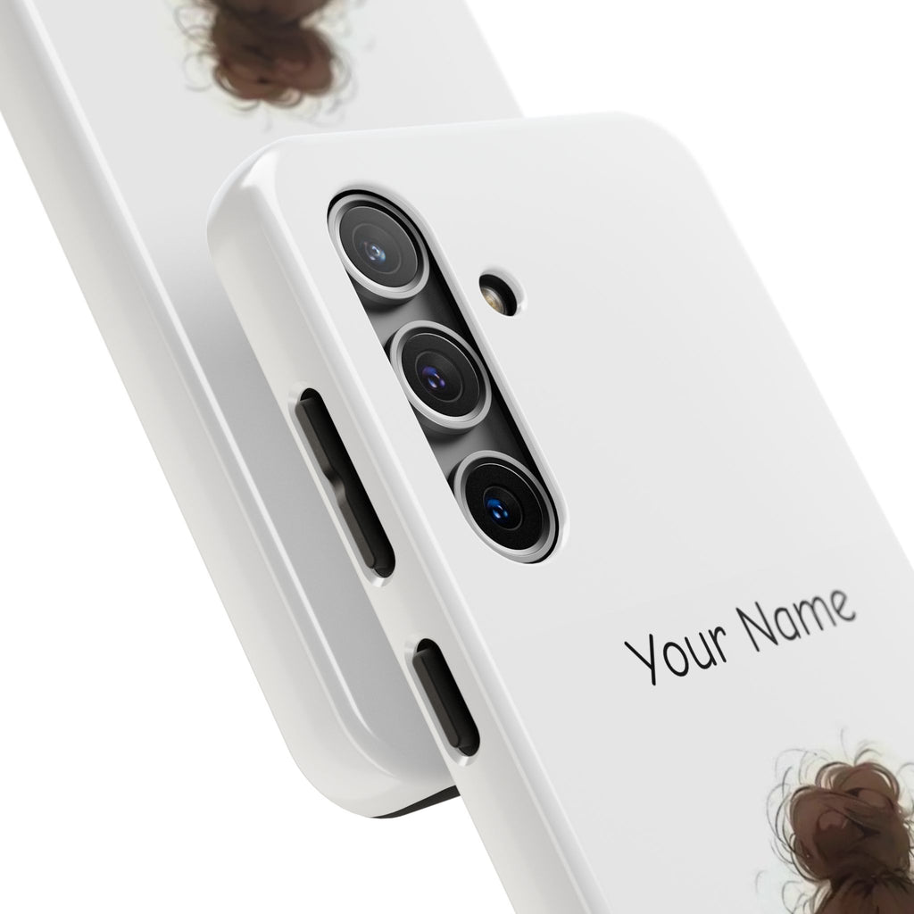 Personalized Cute Girl Tough Phone Case — Custom Name Protective iPhone Case