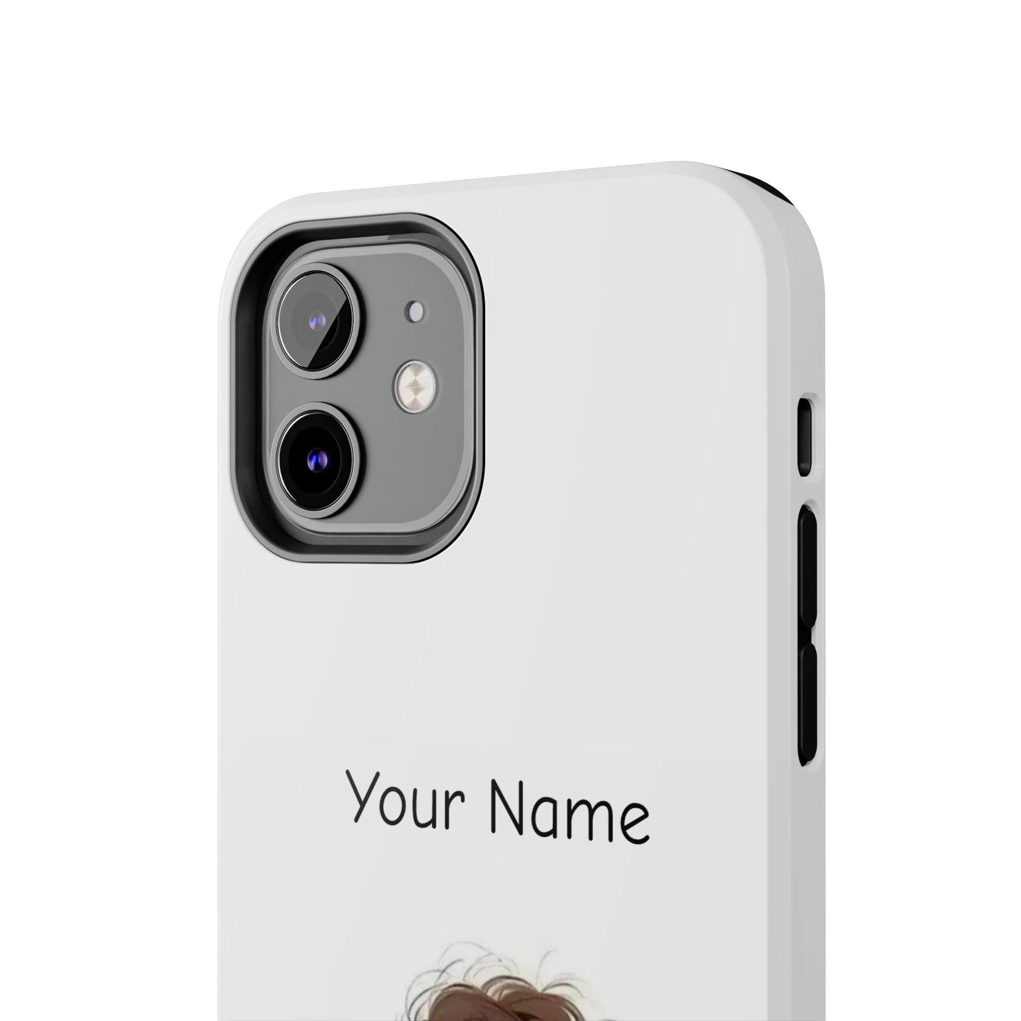 Personalized Cute Girl Tough Phone Case — Custom Name Protective iPhone Case