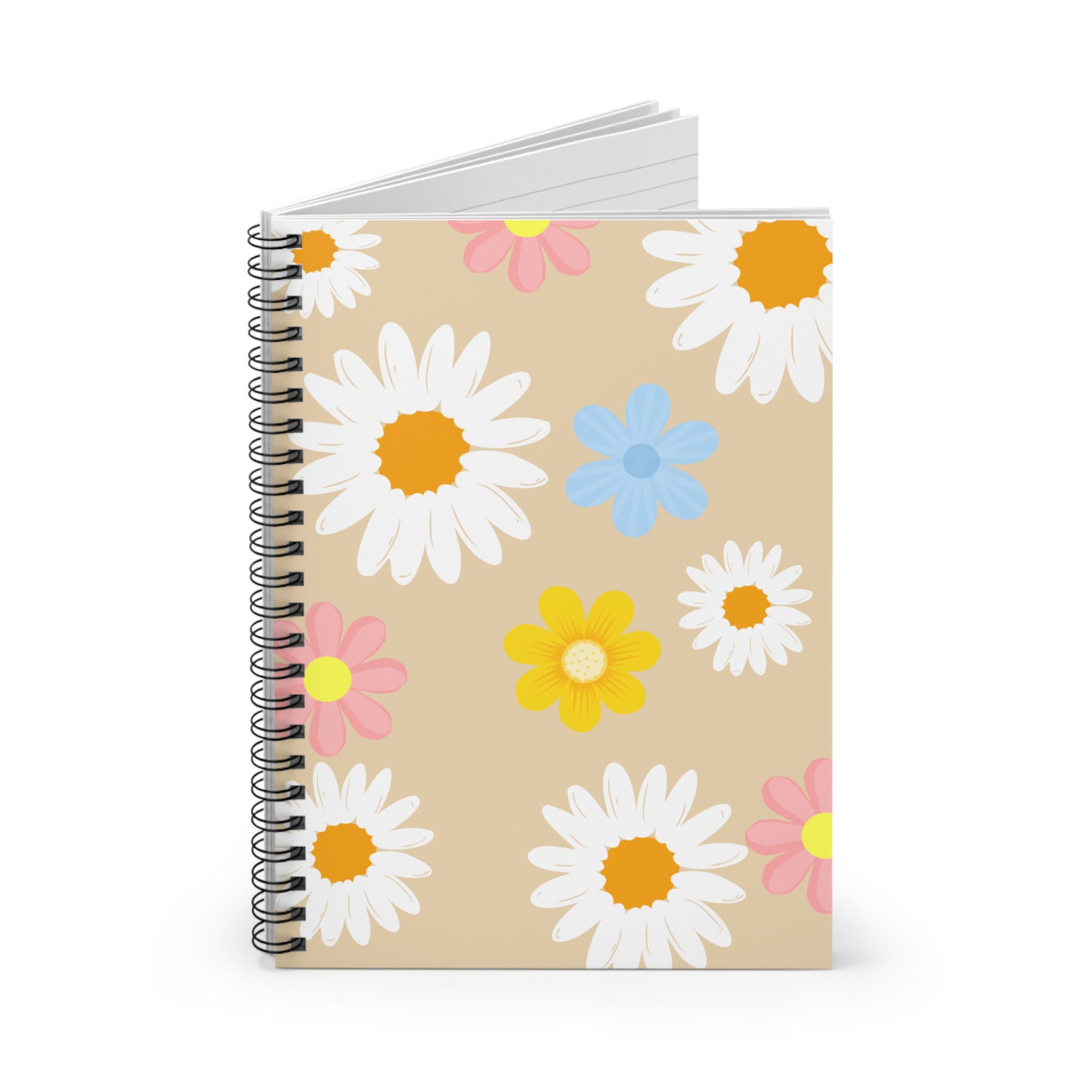 Daisy Floral Spiral Notebook — Ruled Lined Journal