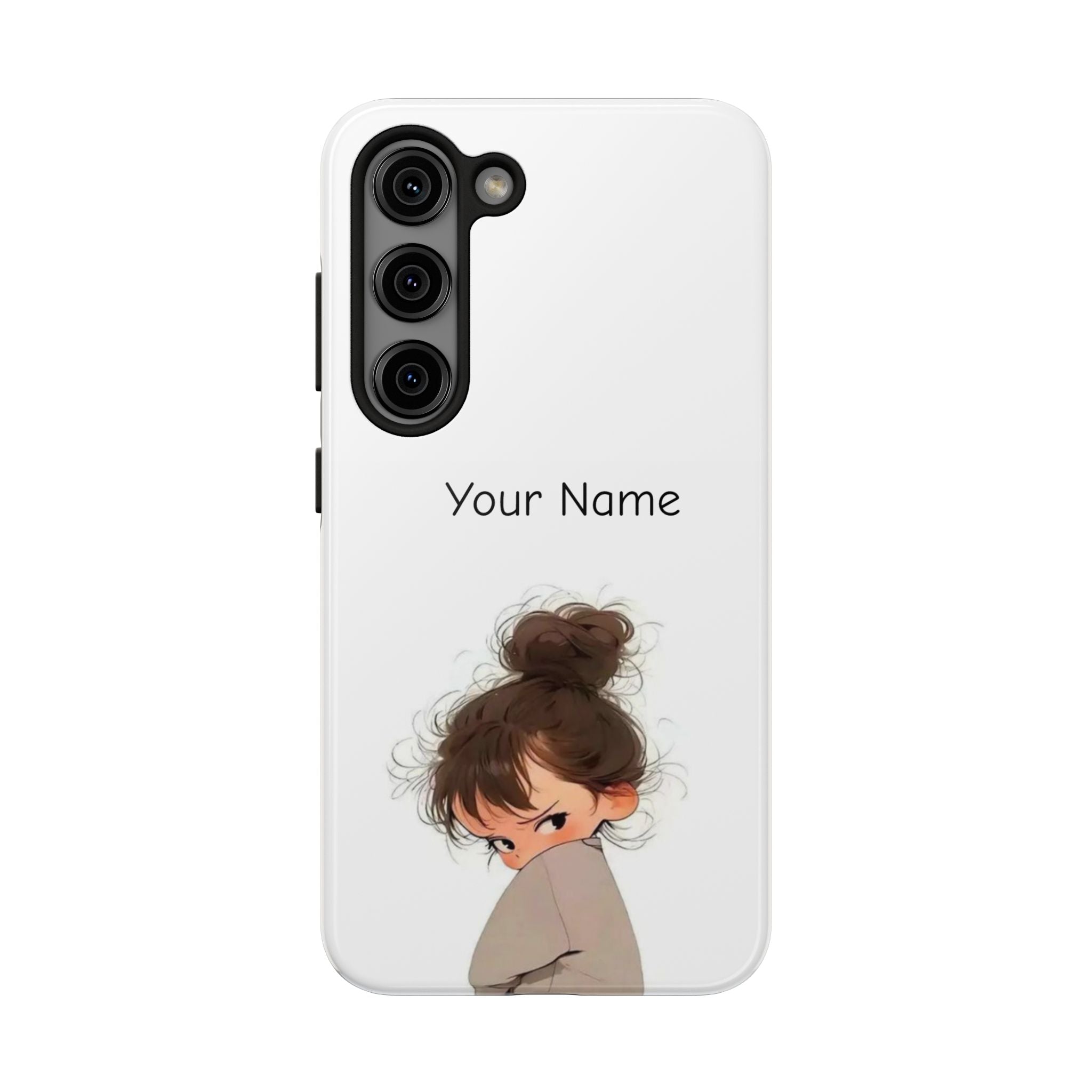 Personalized Cute Girl Tough Phone Case — Custom Name Protective iPhone Case