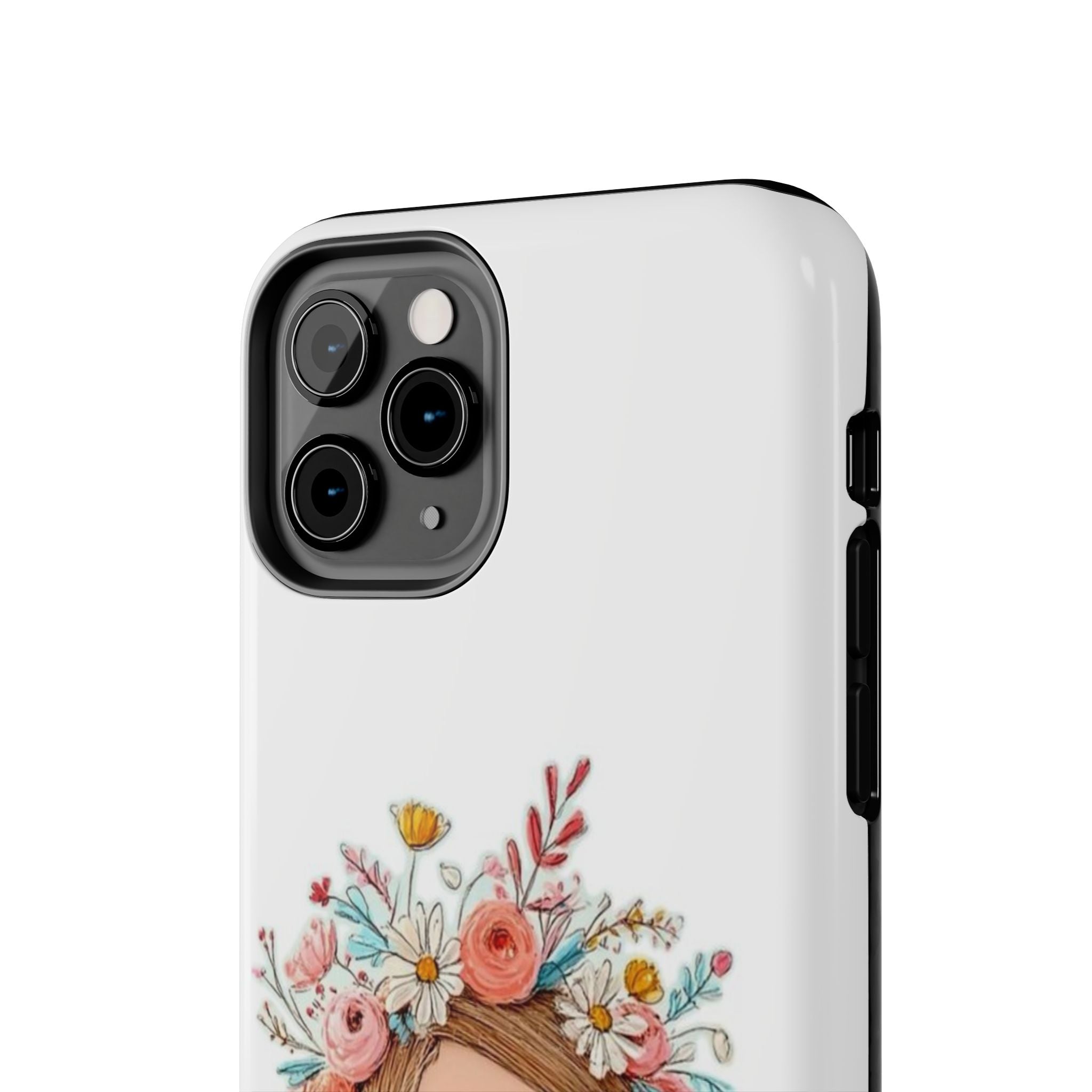 Floral Boho Girl Tough Phone Case — Cute Flower Crown Protection