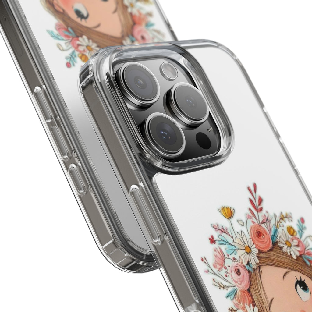 Floral Crown Girl Clear Phone Case