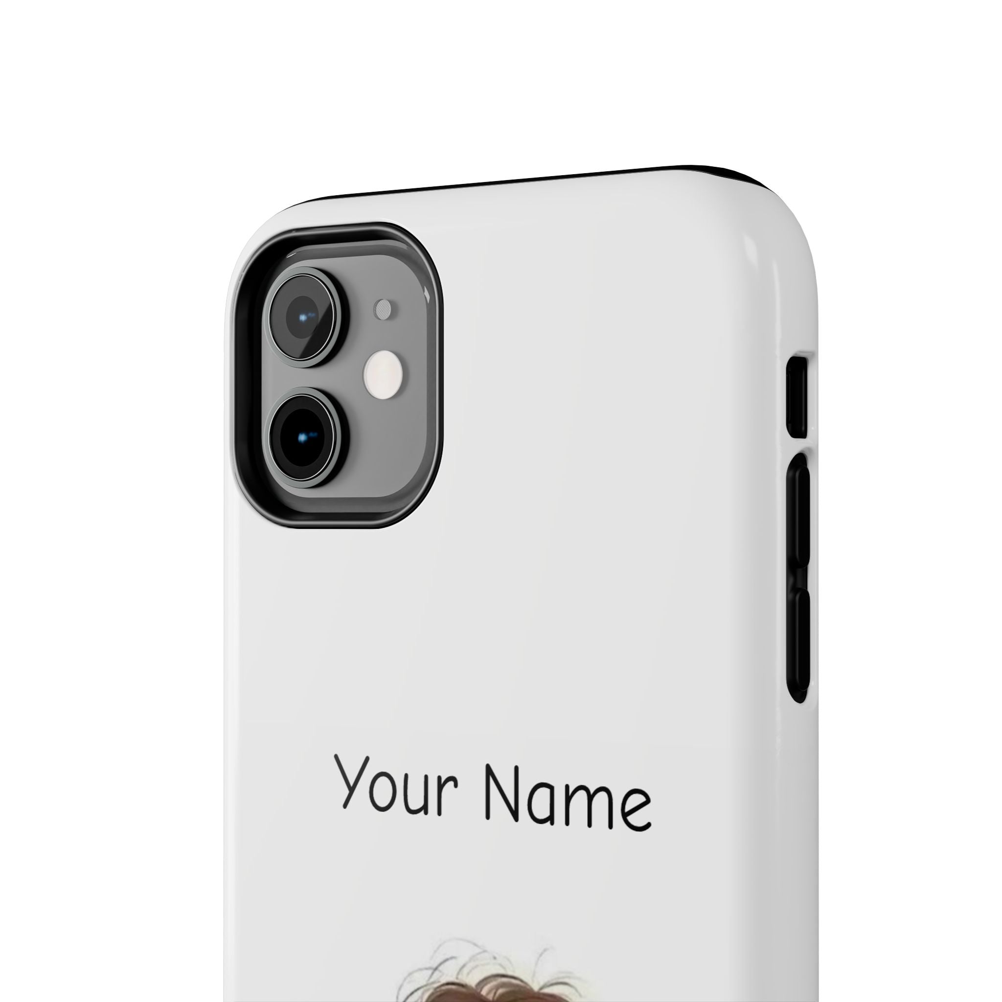 Personalized Cute Girl Tough Phone Case — Custom Name Protective iPhone Case