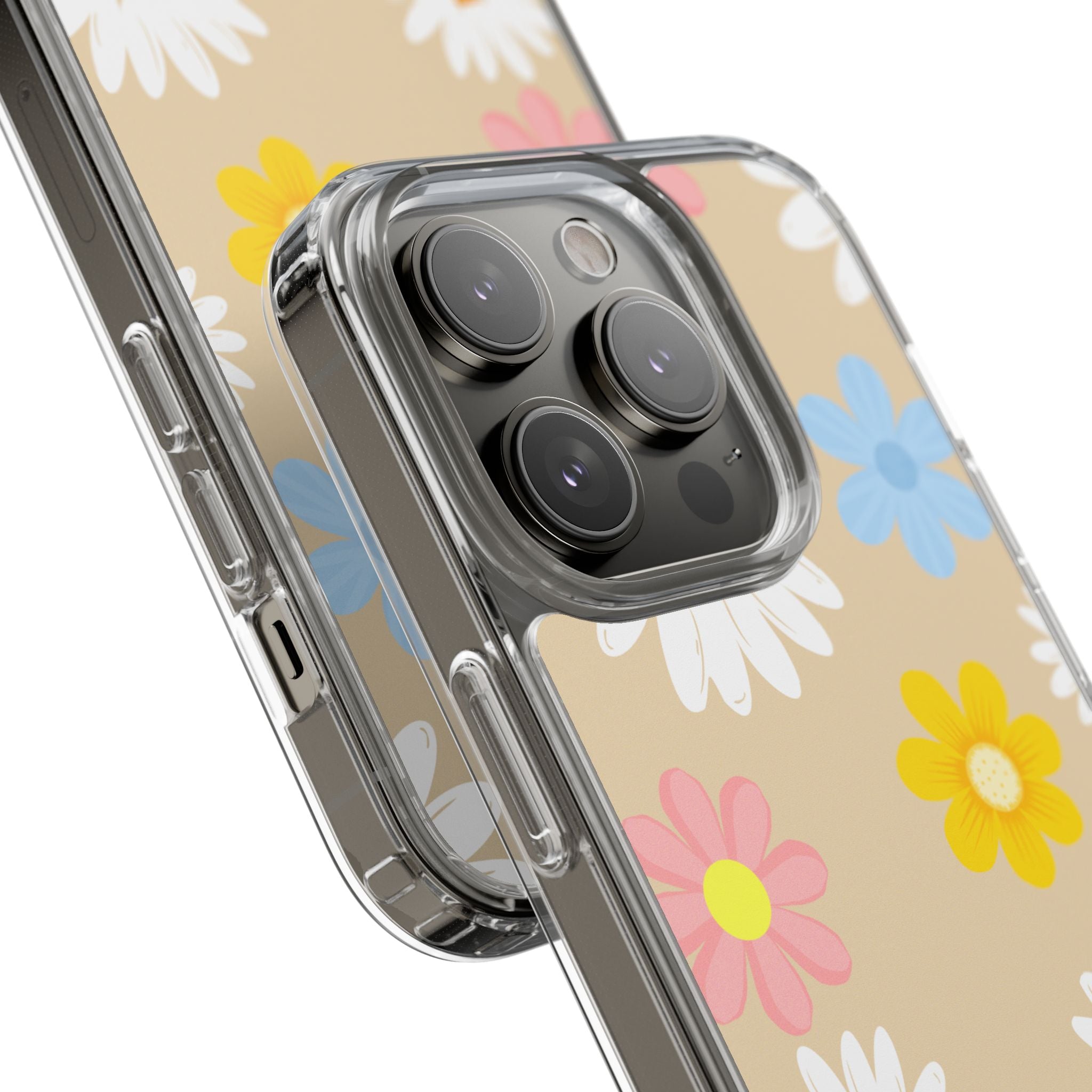 Daisy Floral Clear Phone Case — Pastel Flowers Protective iPhone Cover