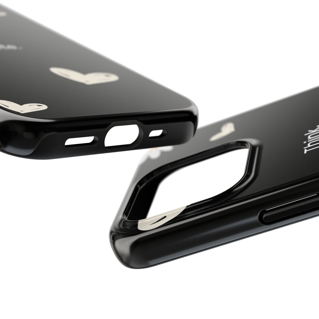 Think. Plan. Execute. Black Floral Tough Phone Case