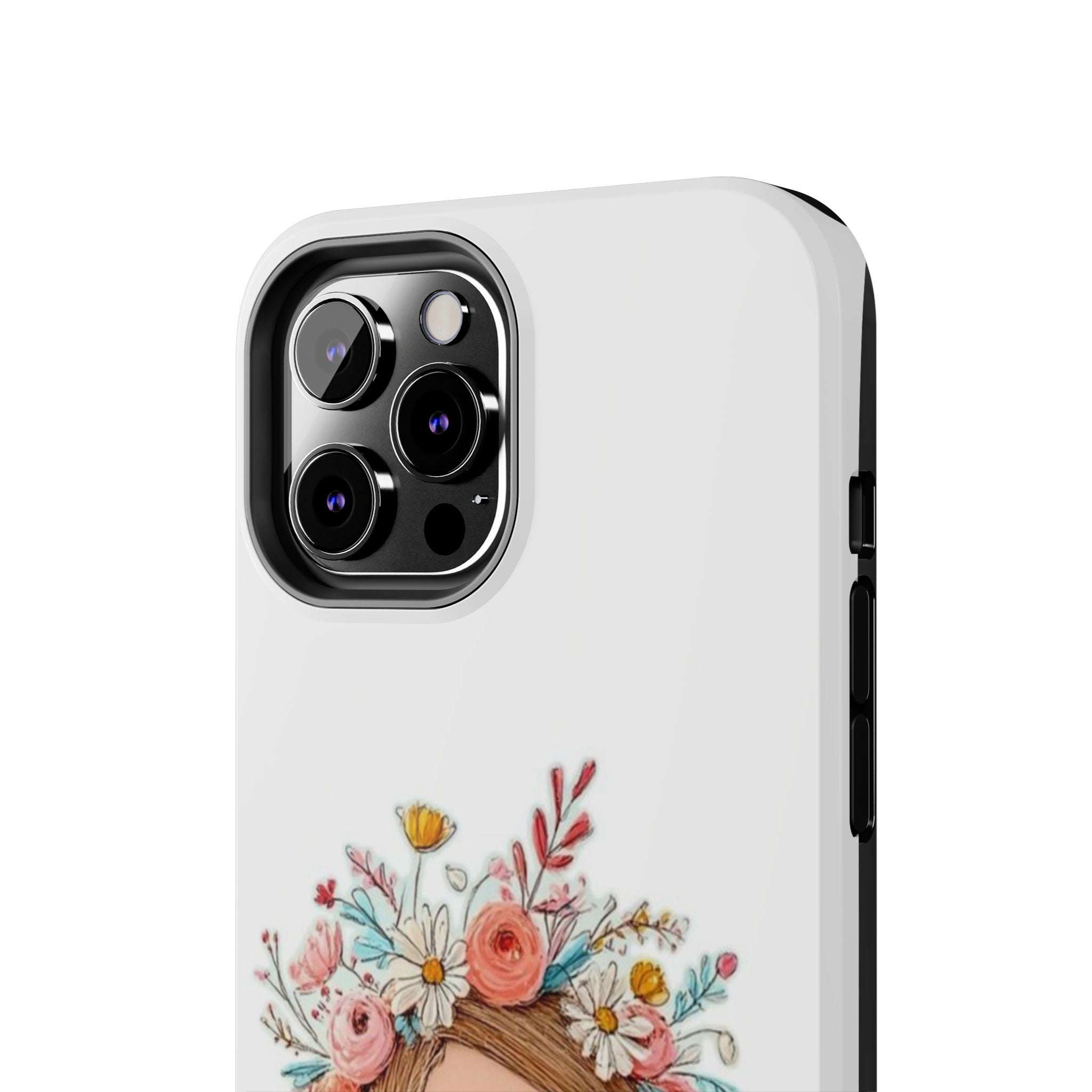 Floral Boho Girl Tough Phone Case — Cute Flower Crown Protection