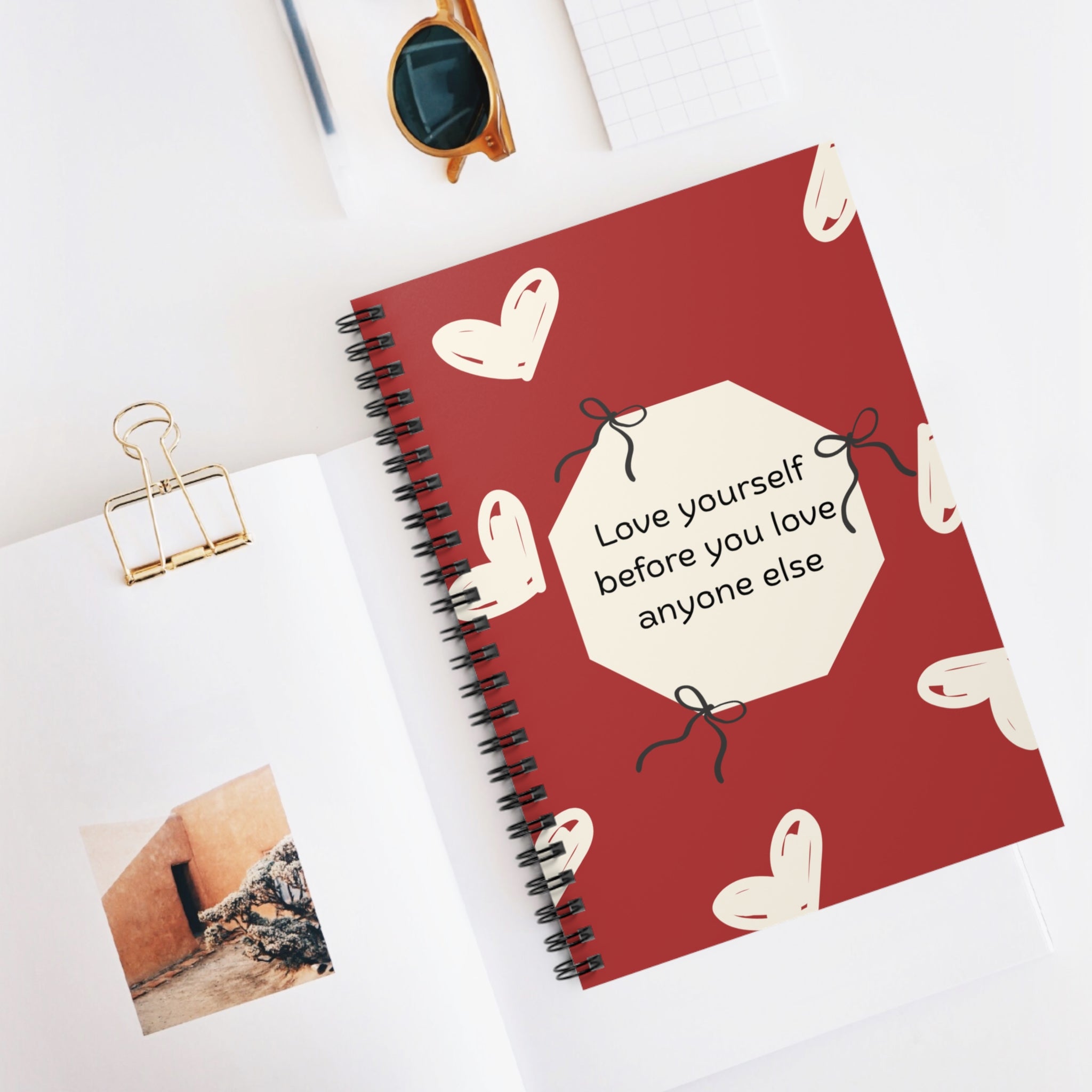 Self-Love Spiral Notebook — "Love yourself before you love anyone else" Ruled Journal