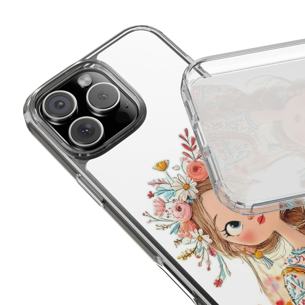 Floral Crown Girl Clear Phone Case