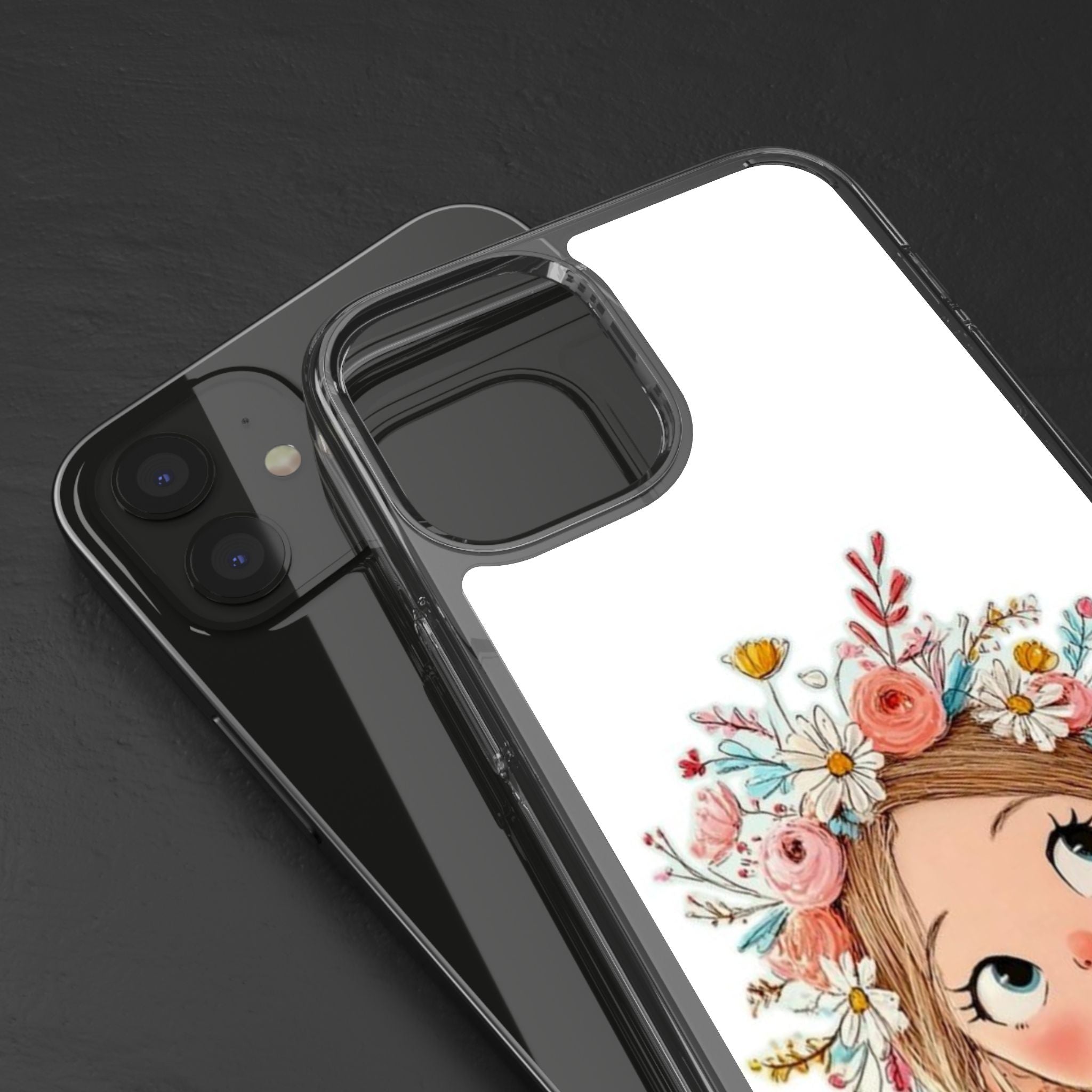 Floral Crown Girl Clear Phone Case