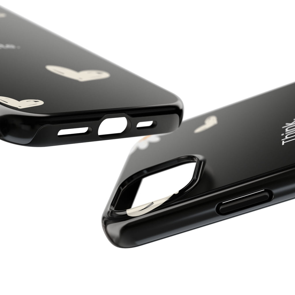 Think. Plan. Execute. Black Floral Tough Phone Case