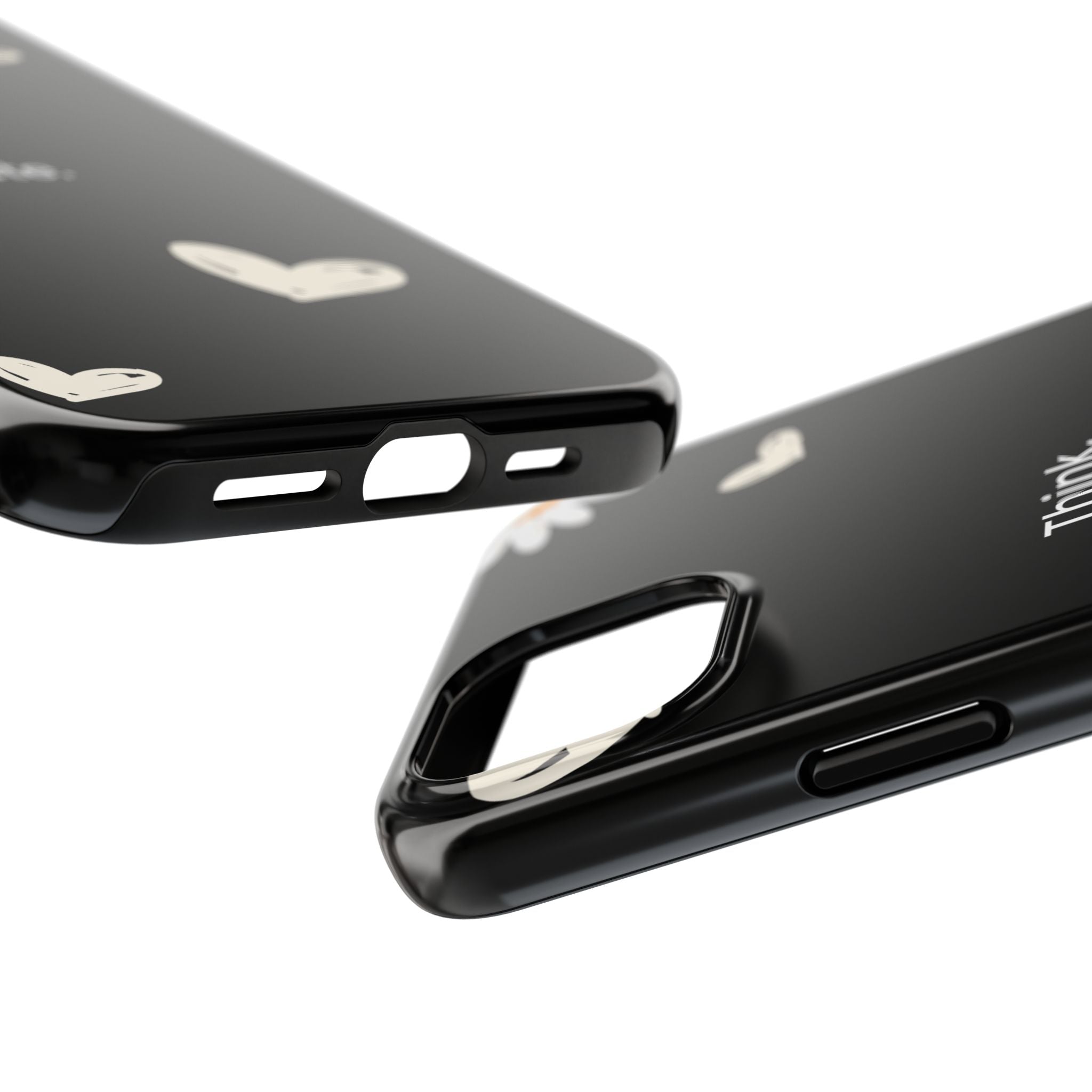 Think. Plan. Execute. Black Floral Tough Phone Case