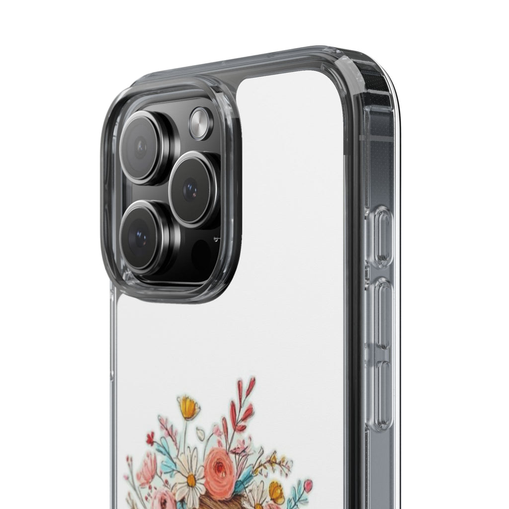 Floral Crown Girl Clear Phone Case
