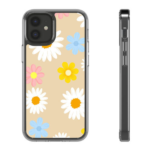 Daisy Floral Clear Phone Case — Pastel Flowers Protective iPhone Cover