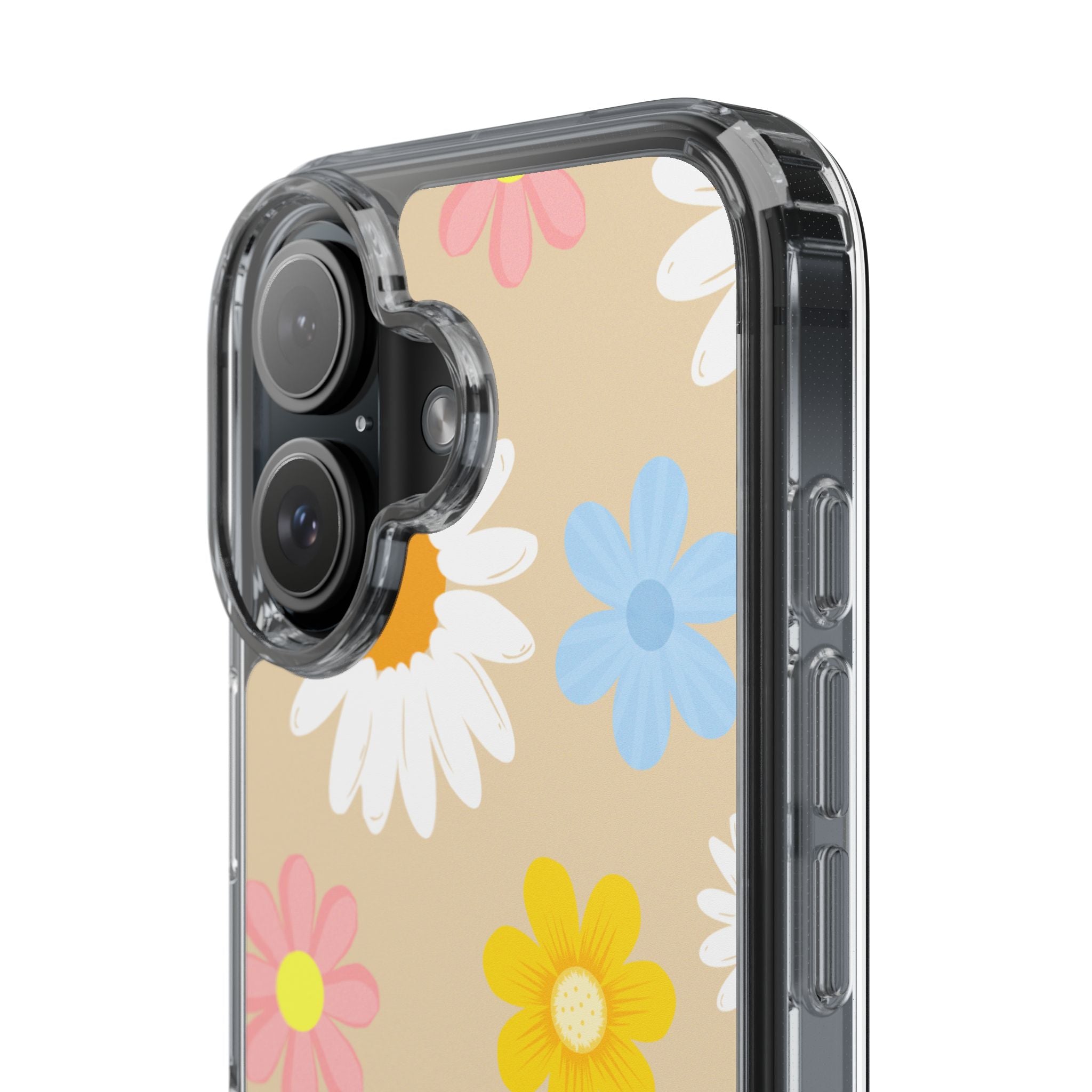 Daisy Floral Clear Phone Case — Pastel Flowers Protective iPhone Cover