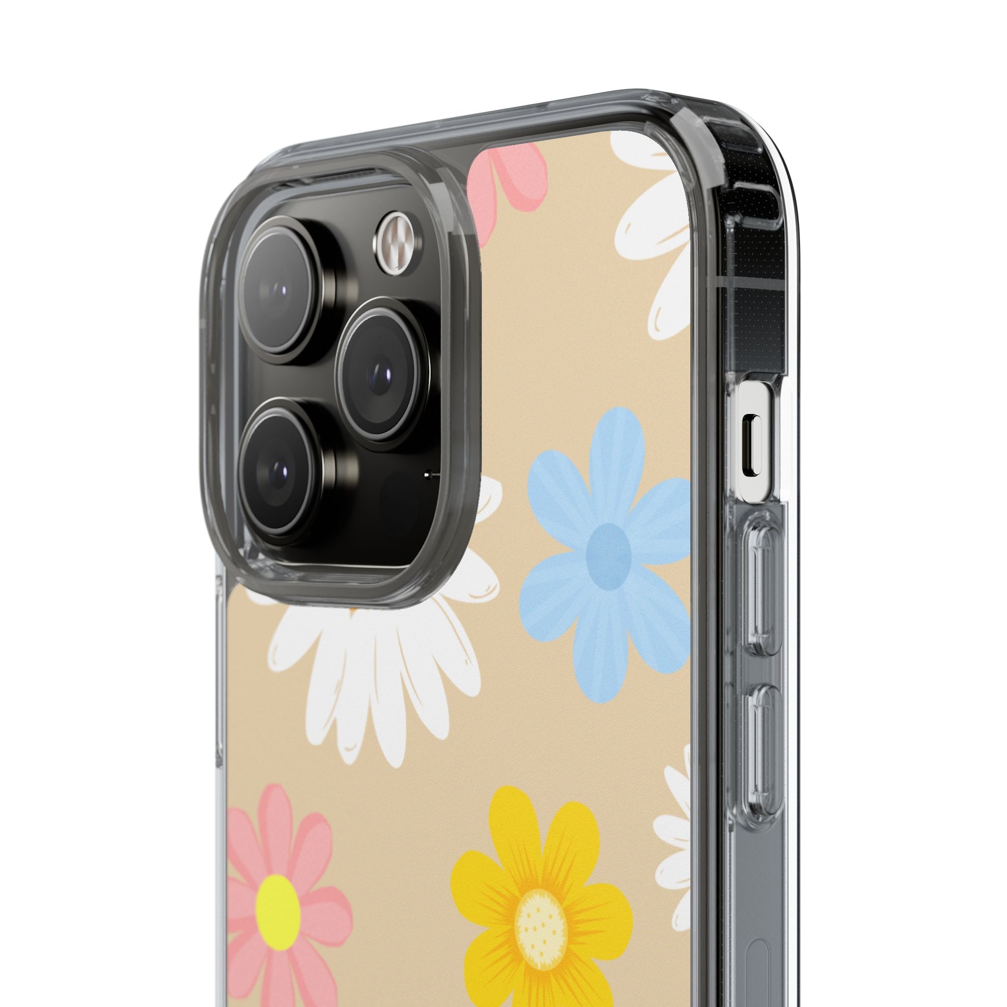 Daisy Floral Clear Phone Case — Pastel Flowers Protective iPhone Cover