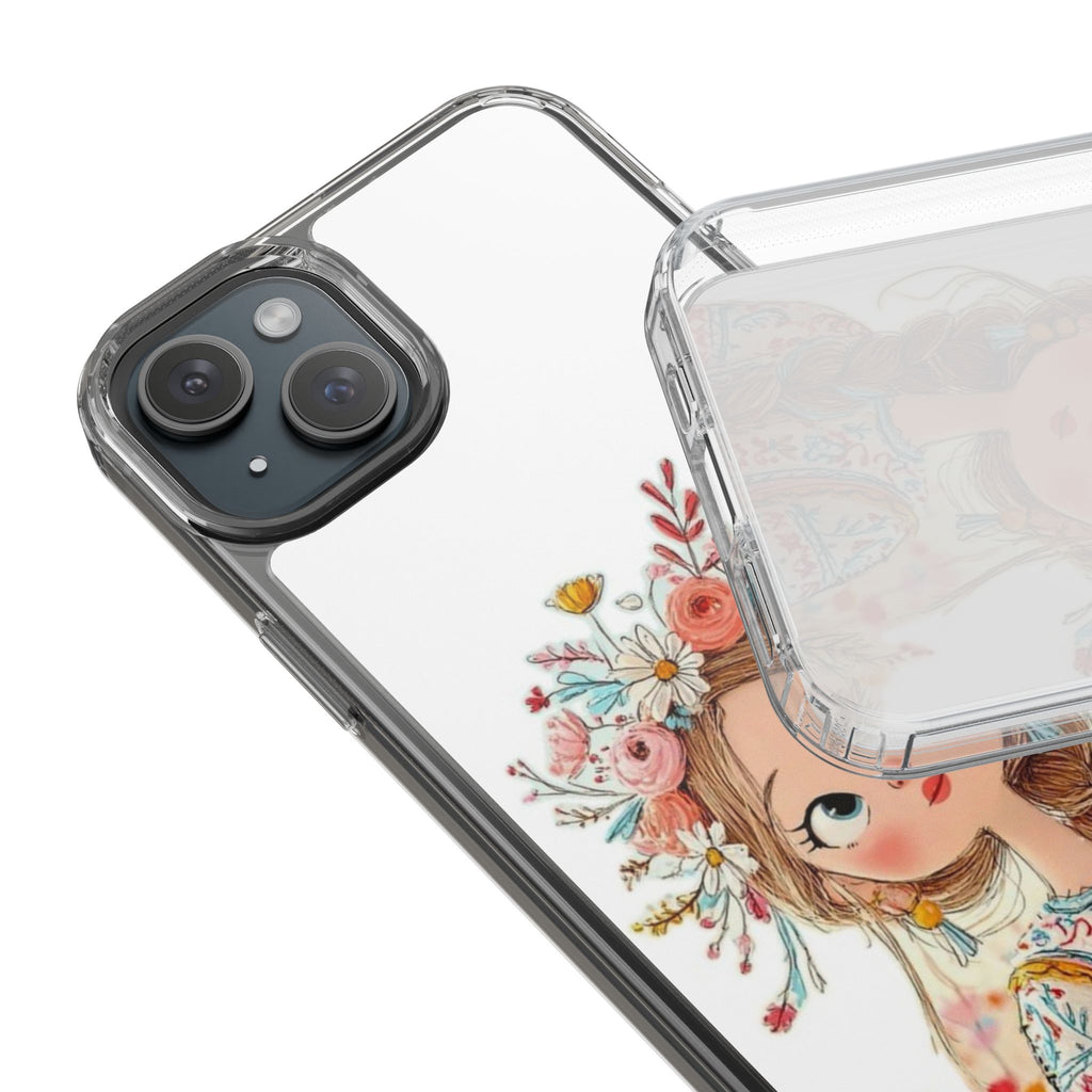 Floral Crown Girl Clear Phone Case