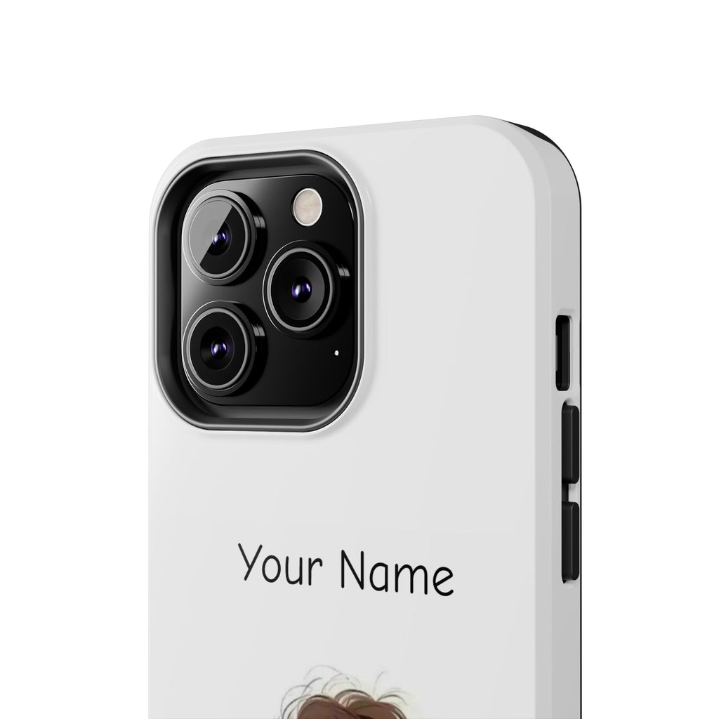 Personalized Cute Girl Tough Phone Case — Custom Name Protective iPhone Case