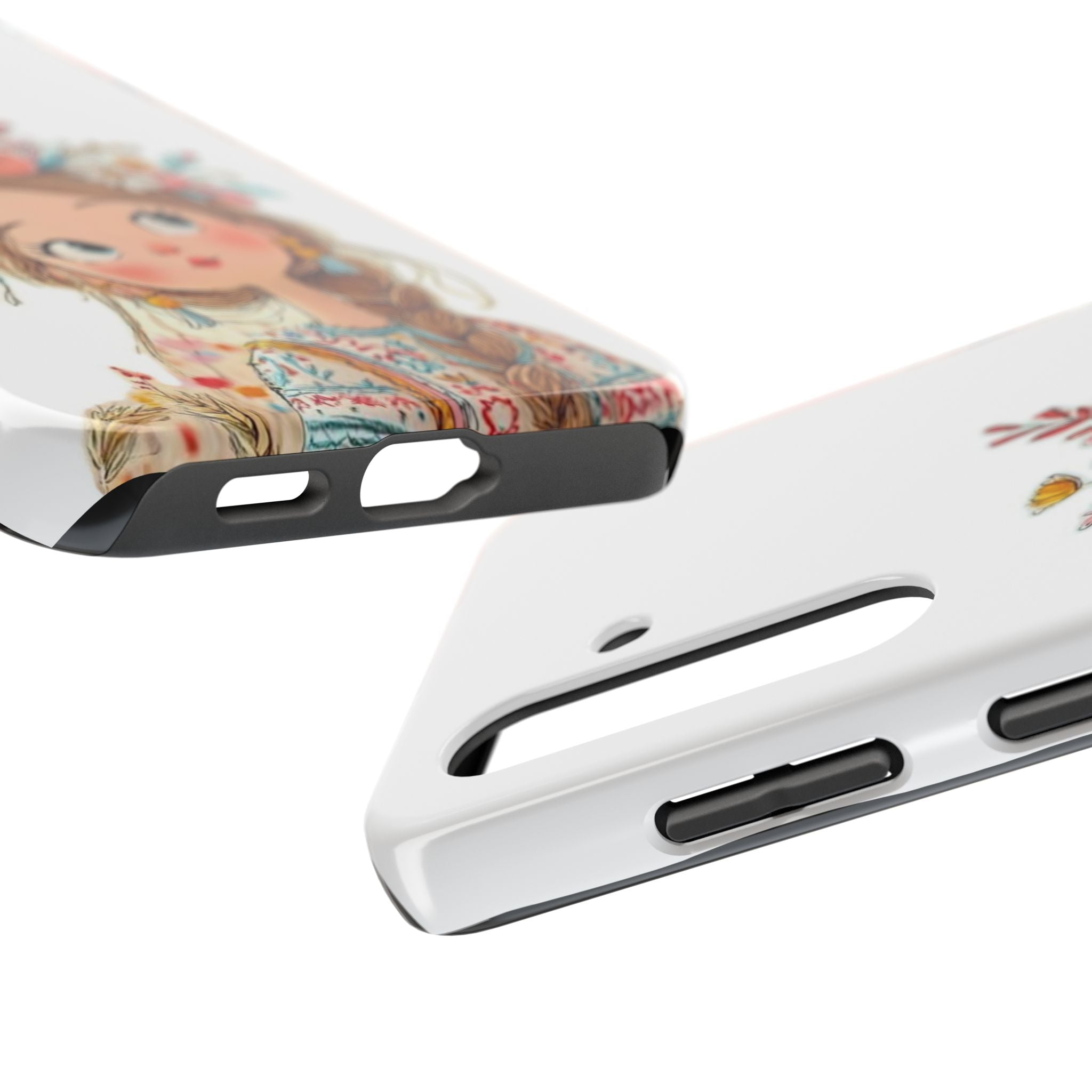 Floral Boho Girl Tough Phone Case — Cute Flower Crown Protection