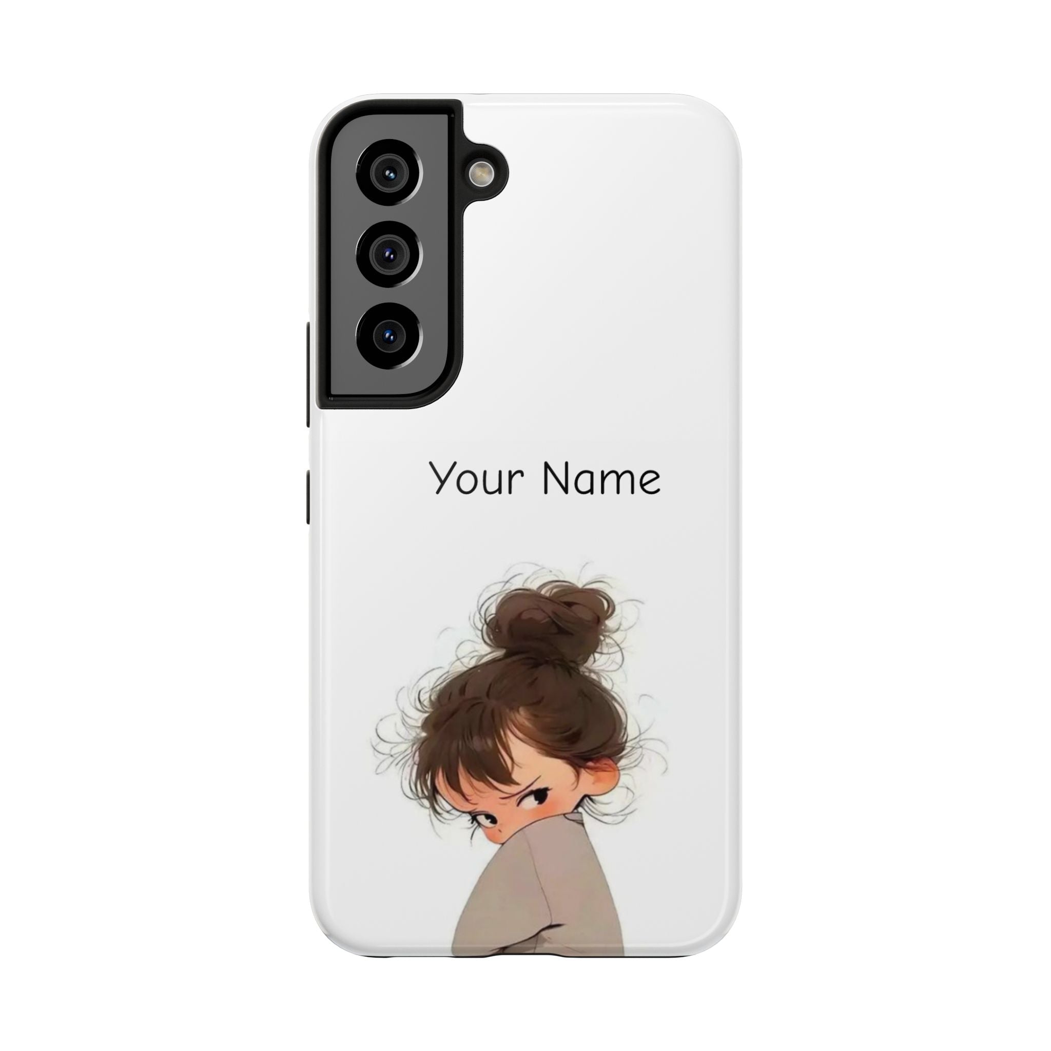 Personalized Cute Girl Tough Phone Case — Custom Name Protective iPhone Case