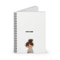 Cute Girl Personalized Spiral Notebook — Custom Name Ruled Journal for School & Gifts