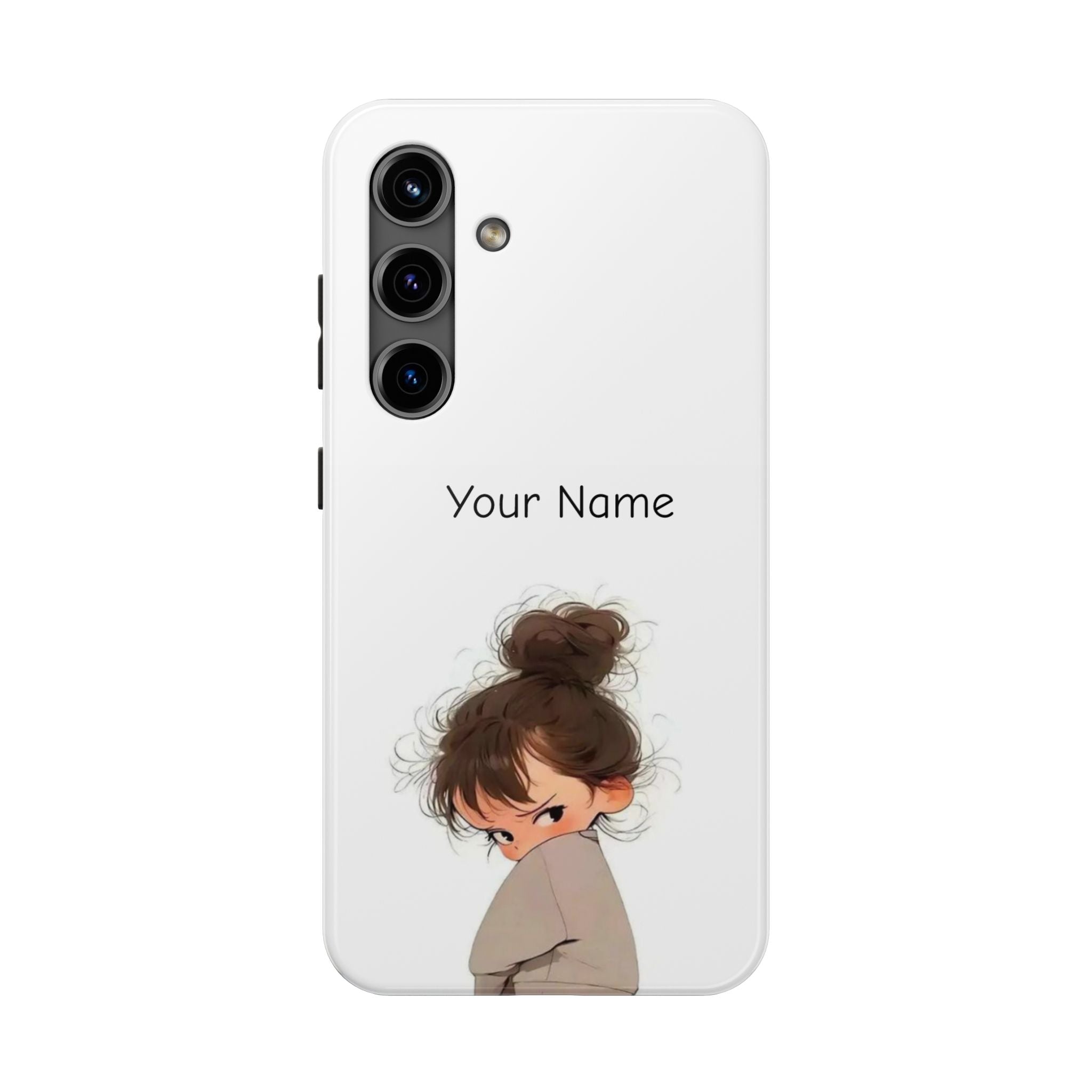 Personalized Cute Girl Tough Phone Case — Custom Name Protective iPhone Case